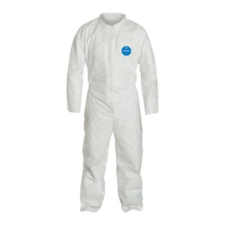 Dupont Disposable Coveralls, Coverall (all), 3X, Serged Seam, White TY120SWH3X002500